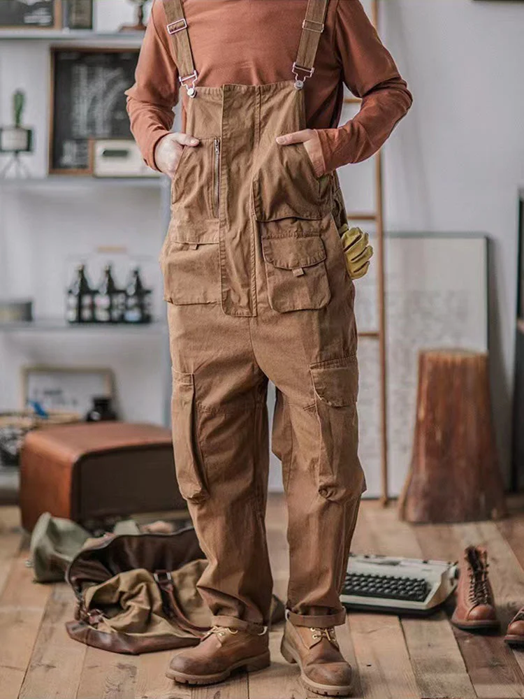 Sloppy Overalls Big Pockets Workwear With Zipper Fly MIXICHIC