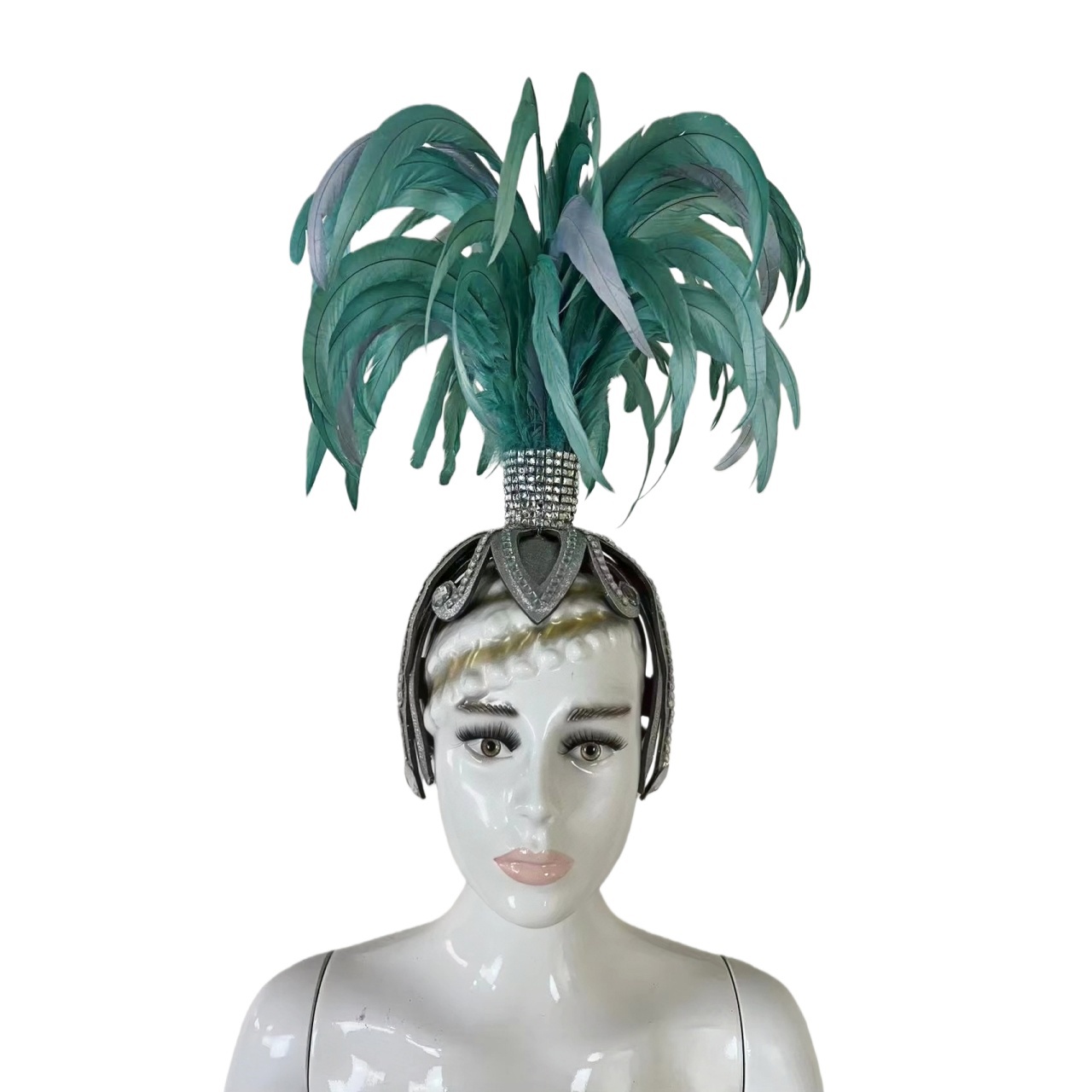 VCSHOES Feather headdress samba costume carnival halloween party bar performance hat makeup dance wings parade