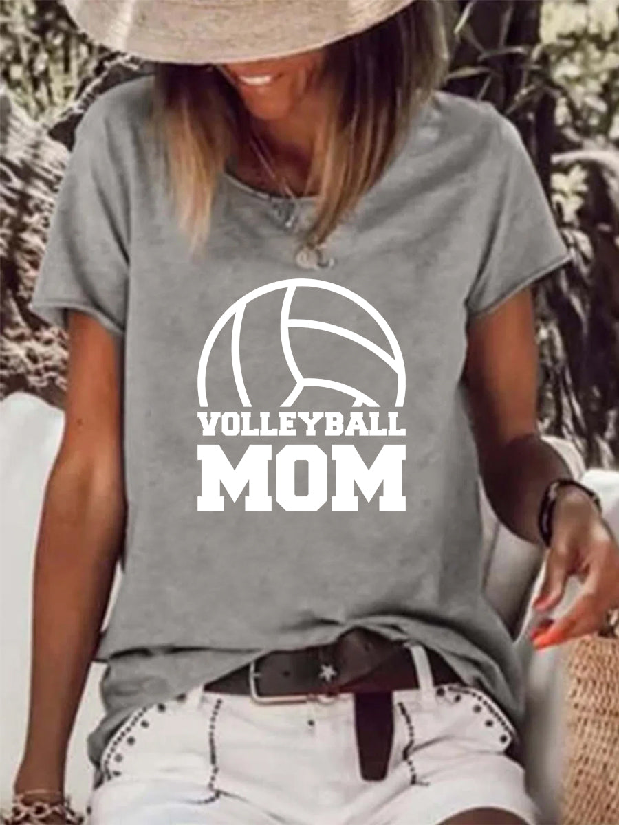 Volleyball mom Raw Hem Tee -07379-Guru-buzz