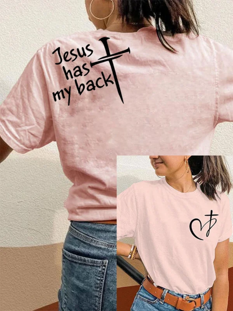 Comstylish Women's Jesus has my back printed casual T-shirt
