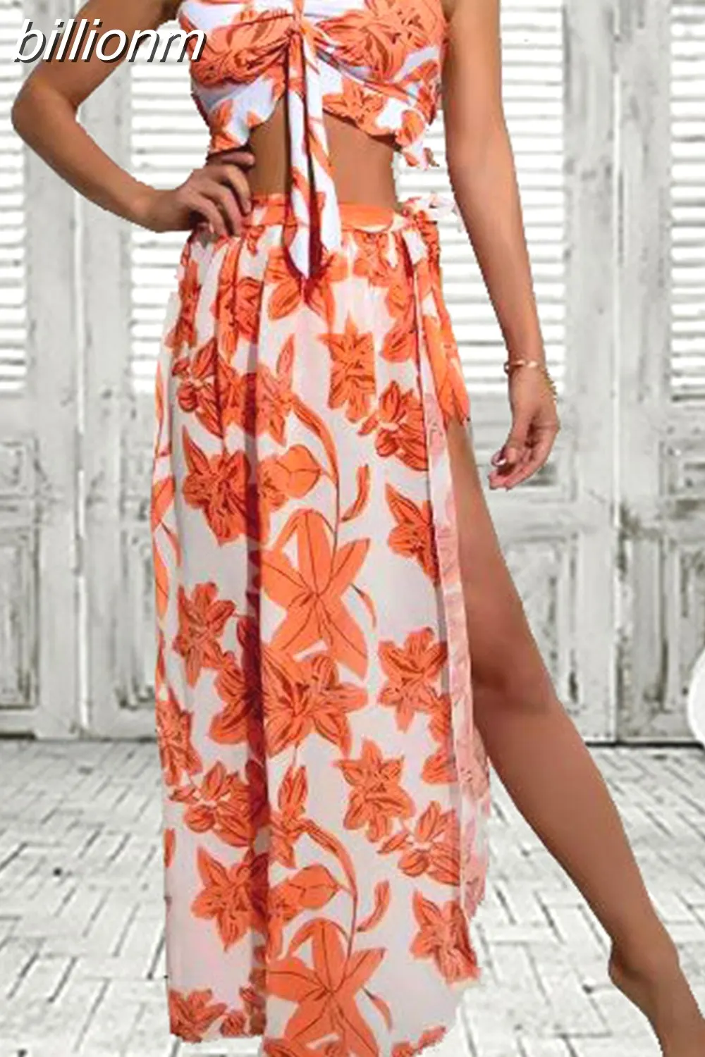 Billionm Pieces Ruffle Bikini Set Floral Print Women New Twisted