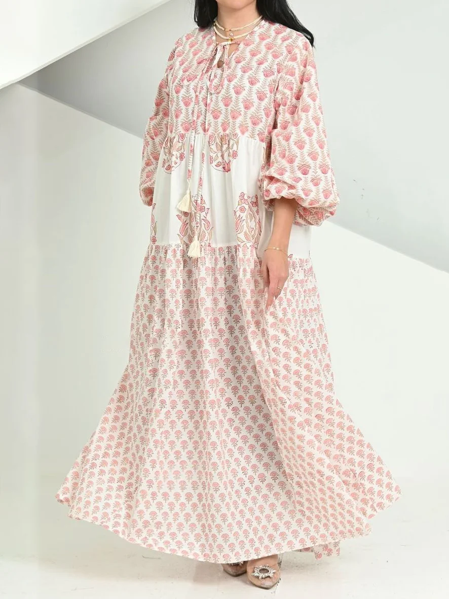 Stylish Premium Floral Print Robe Dress-inspireuse