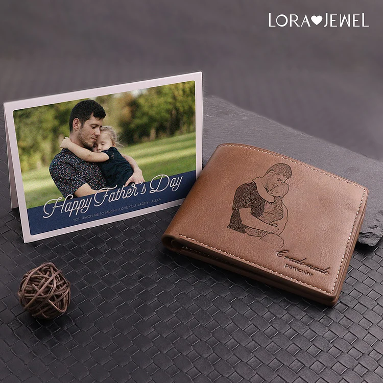 Custom Men's Photo Wallet with Photo Gift Card for Father