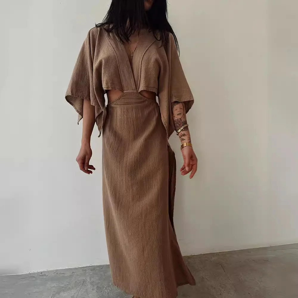 Woman - Linen Dress-inspireuse