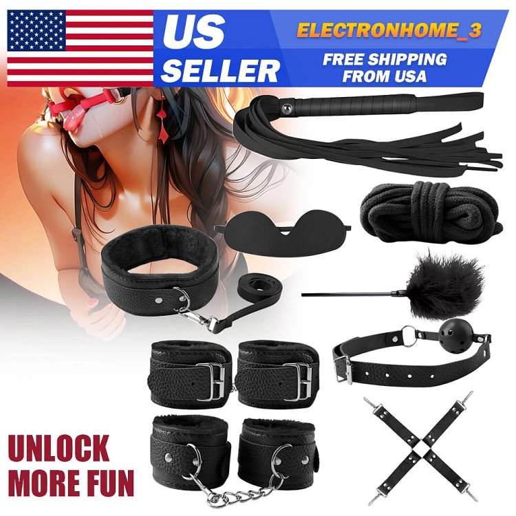 pornhint Pornhint 9PCS Set Restraint Kit Flirt Bondage-Strap Handcuffs Ankle BDSM Couples Sex Toys BDSM