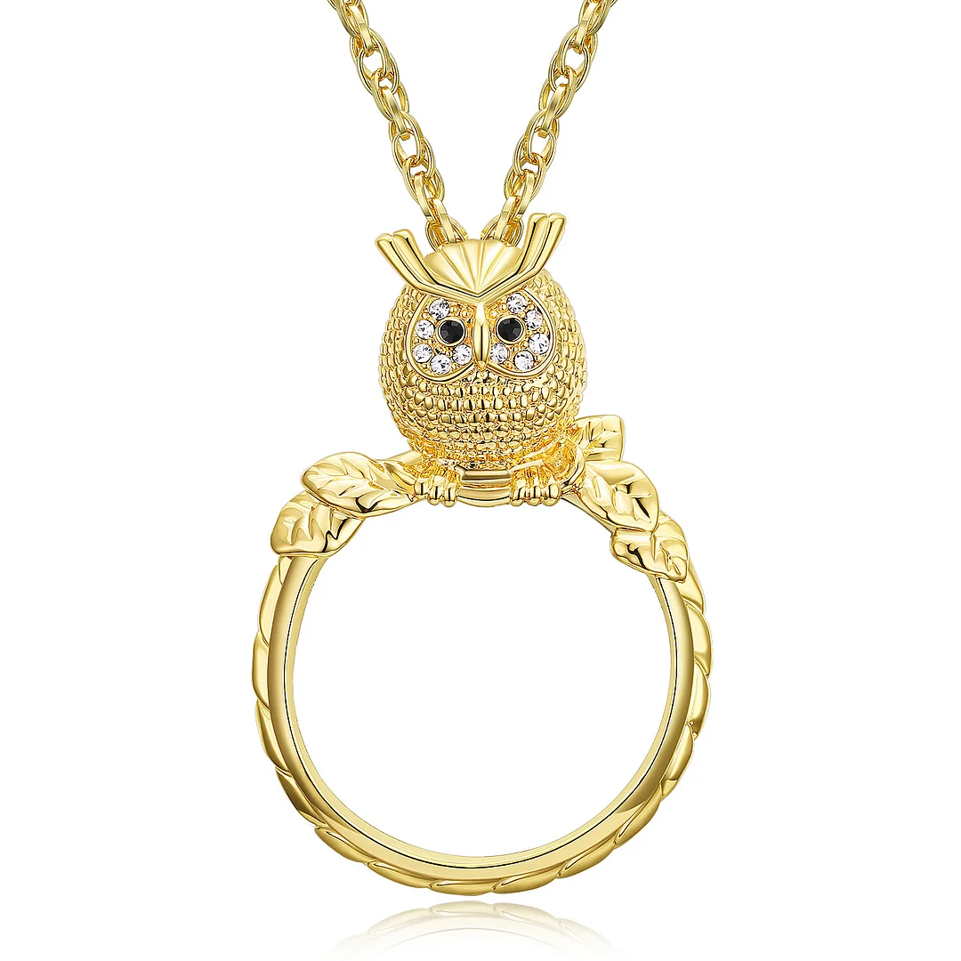 Letclo™ Owl Magnify Glass Necklace letclo Letclo
