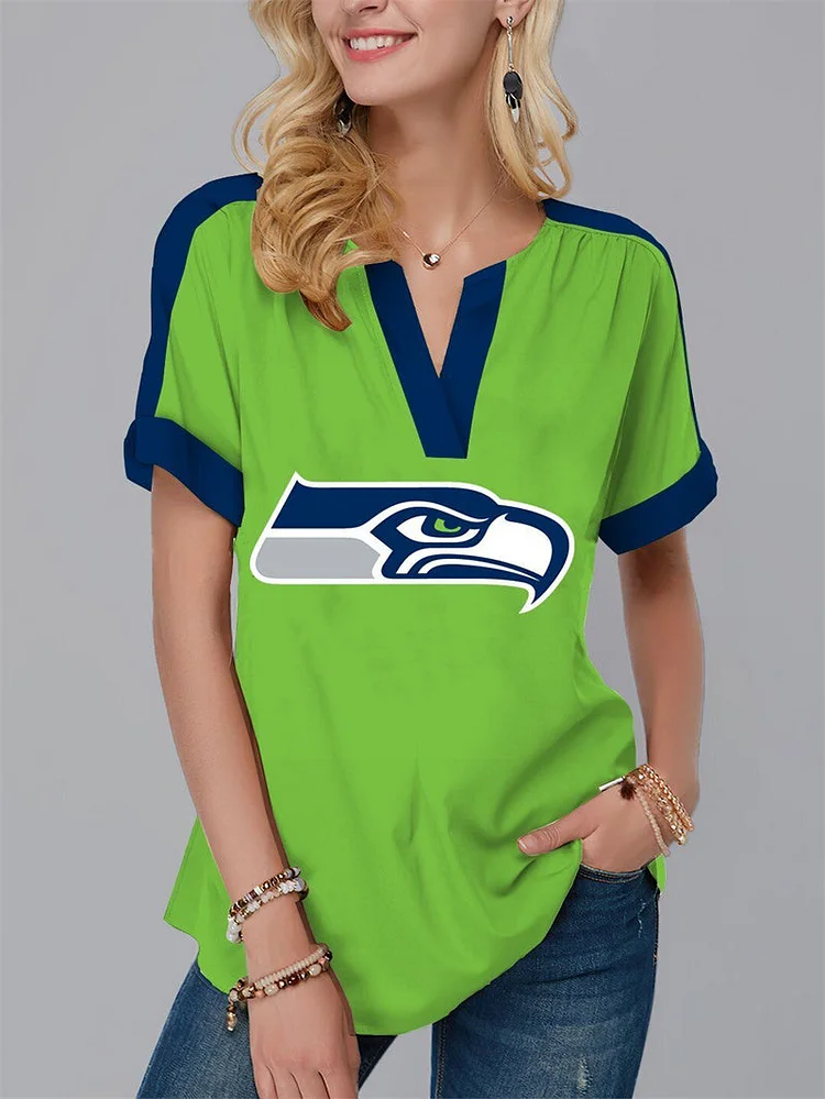 Seattle Seahawks
Fashion Short Sleeve V-Neck Shirt