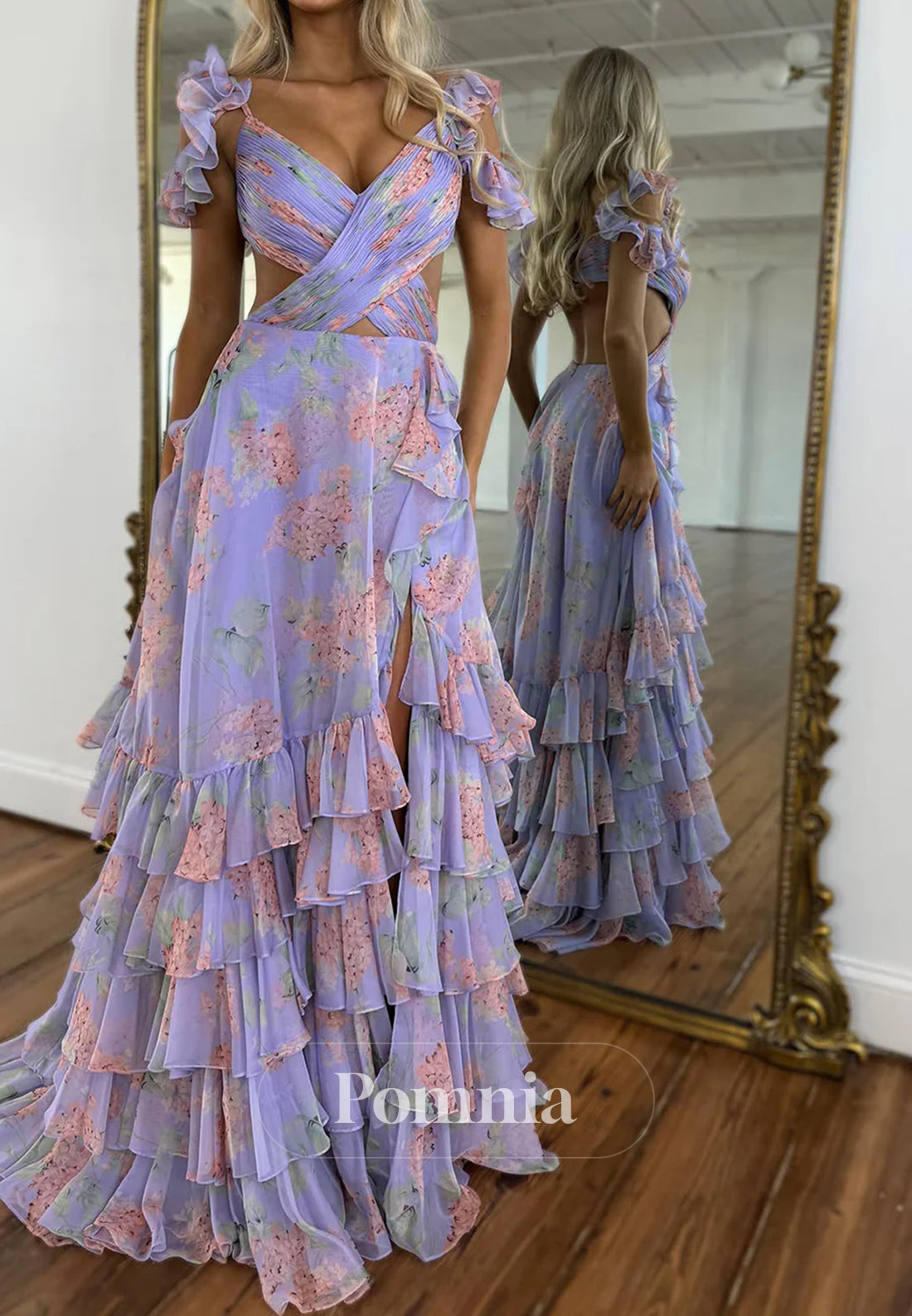 chinese dress ladies A-Line Lace Off-the-Shoulder Tiered Long Prom Dress with Slit