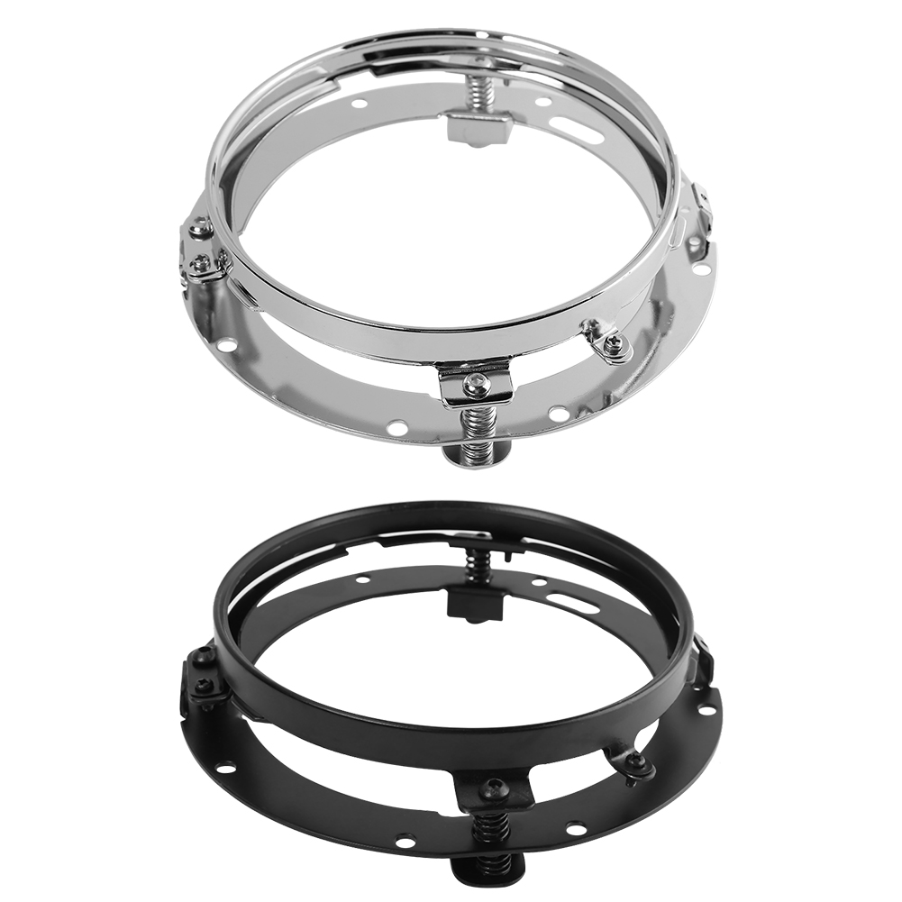 7 inch Round Headlight Mounting Bracket Adapter Ring for Jeep Wrangler, Silver, 501 Original
7 inch Round Headlight Mounting Bracket Adapter Ring for Jeep Wrangler, Silver, 501 Original