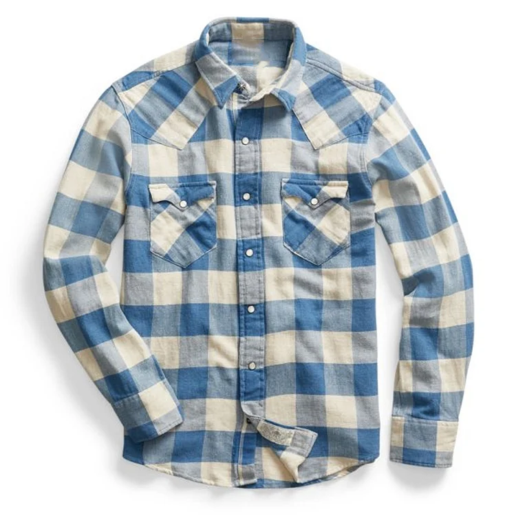 Mens Plaid Thick Casual Shirt