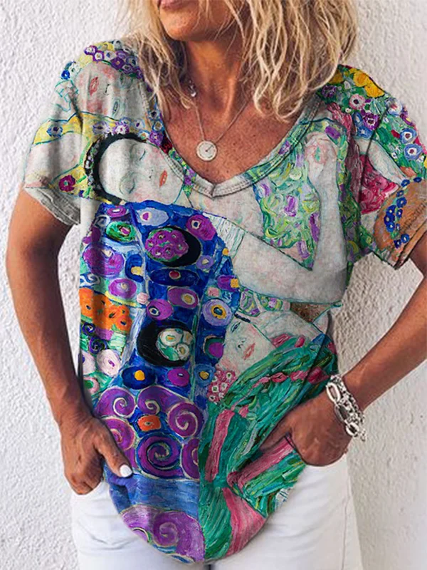 The Maiden Print V Neck T Shirt