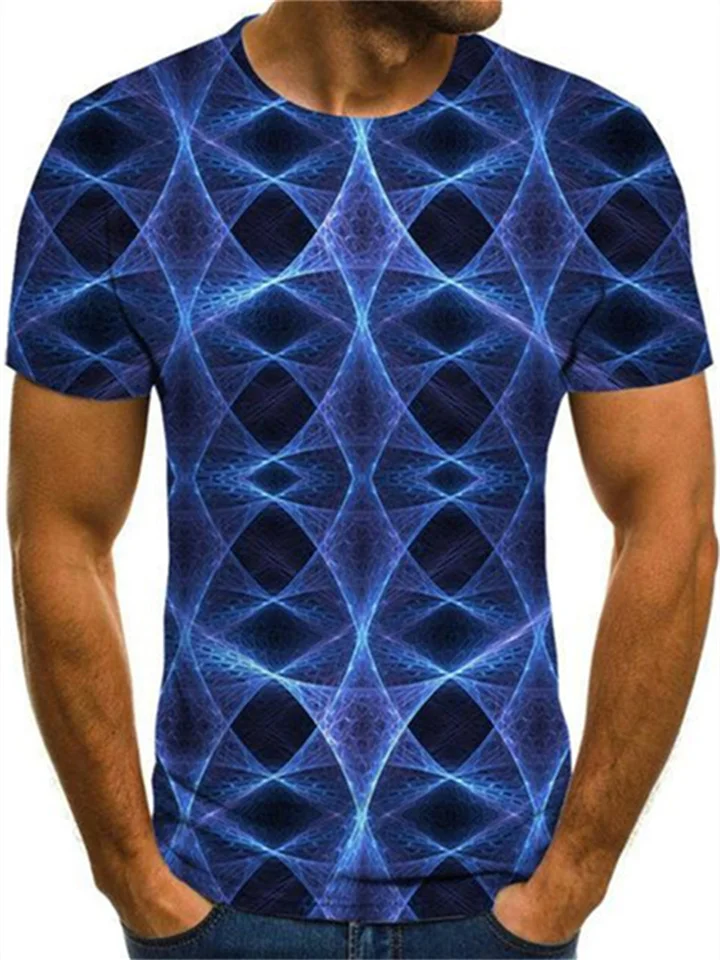3D Stun Chart Digital Printing Round Neck Men's Casual Sports Loose Short-sleeved T-shirt