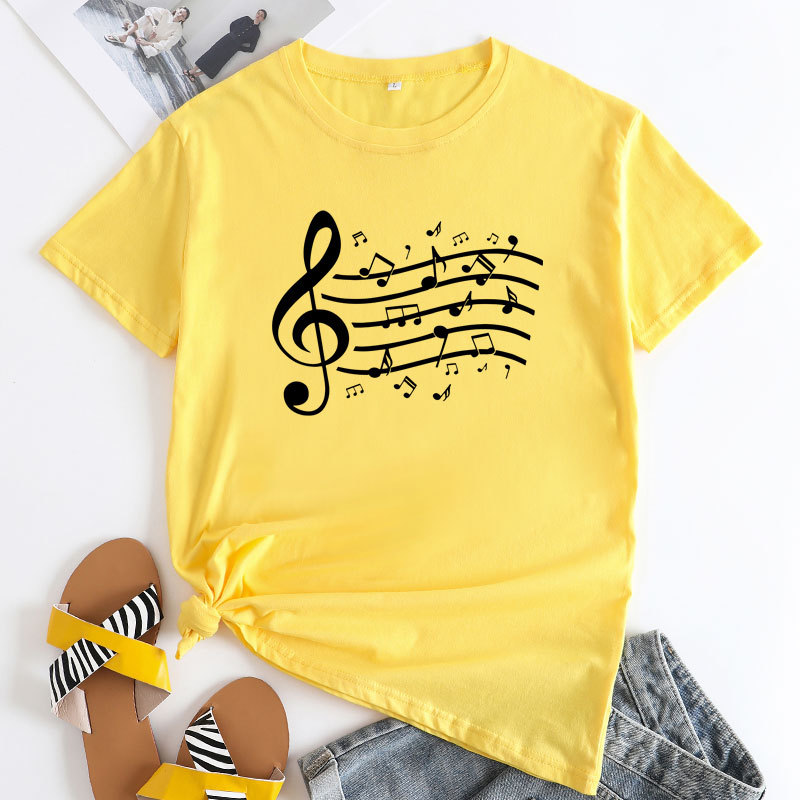 Musical Note Women's Cotton T-Shirt | ARKGET