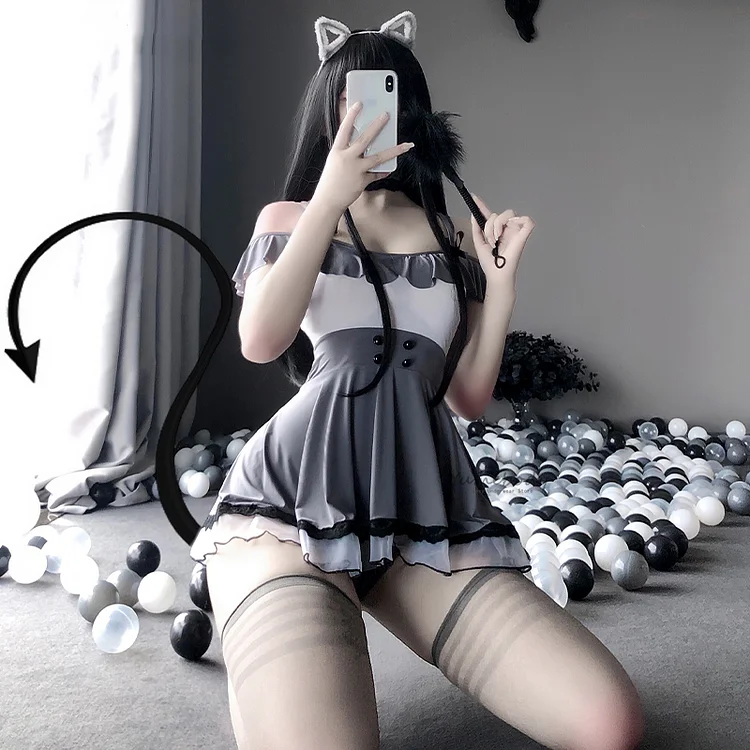 Kawaii Secretary Maid Dress Lingerie Cosplay Costume SP18743