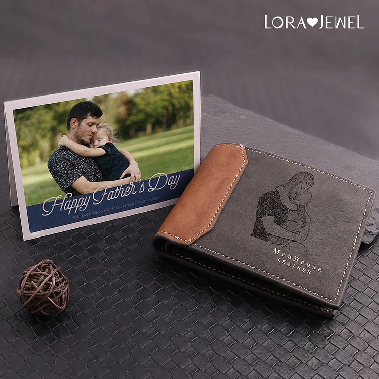 Personalized Men's Photo Wallet with Custom Photo Gift Card Father's Gifts