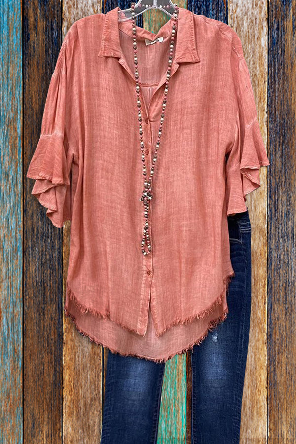Ruffles Button Front Blouse main image 1