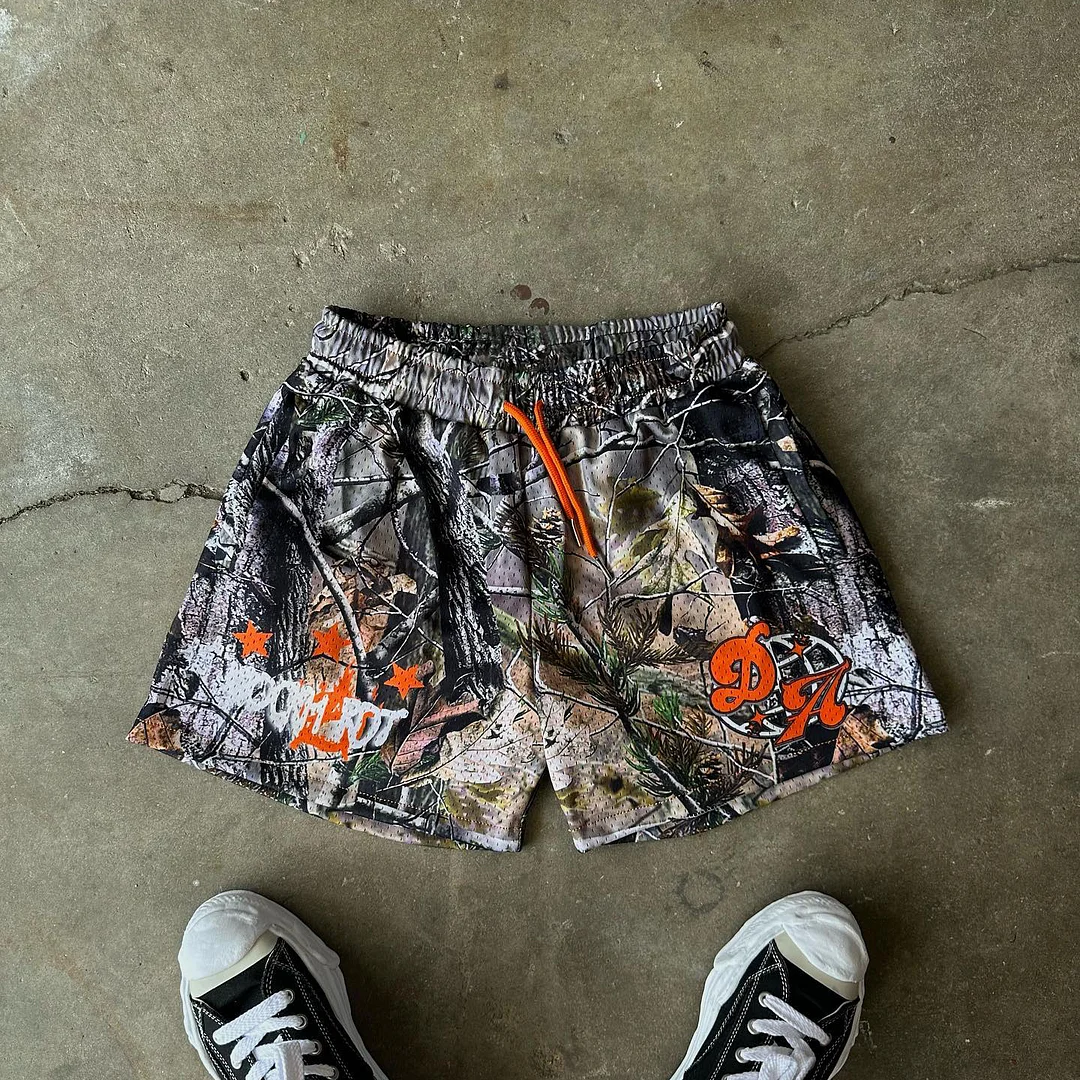  Casual camouflage print shorts