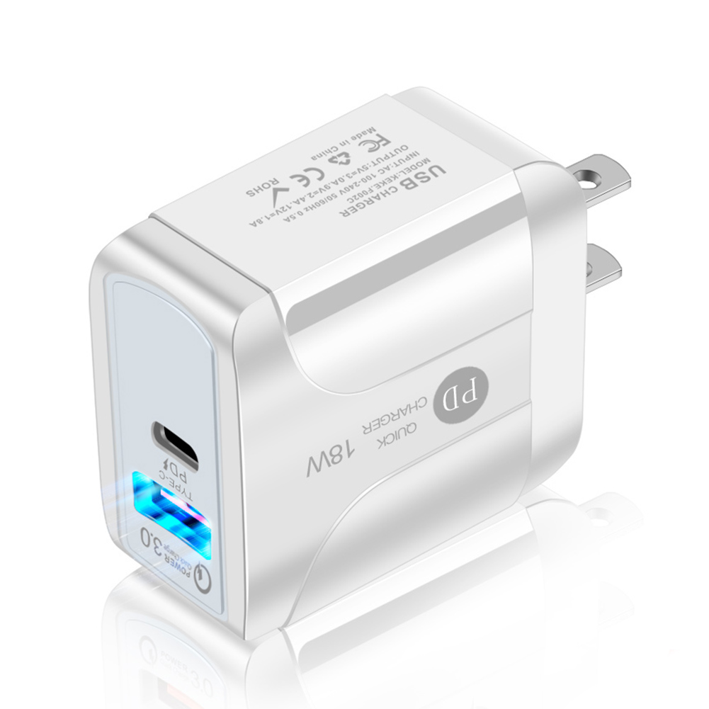 18W PD QC3.0 USB Charger USB Type C Quick Charge 3.0 Wall Charger for Phone, White, 501 Original
18W PD QC3.0 USB Charger USB Type C Quick Charge 3.0 Wall Charger for Phone, White, 501 Original