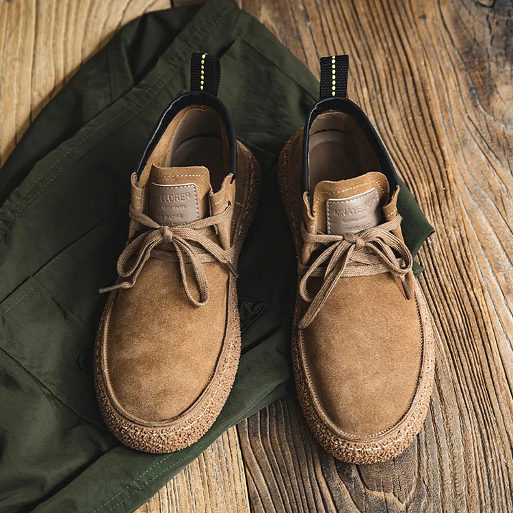 TIMSMEN Men's Retro Breathable Nubuck Leather Soft Sole Casual Shoes
