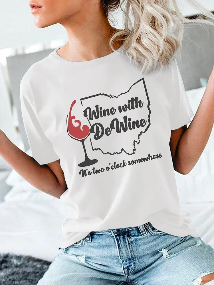 Bestdealfriday Wine With Dewine It's Two Somewhere Shirt