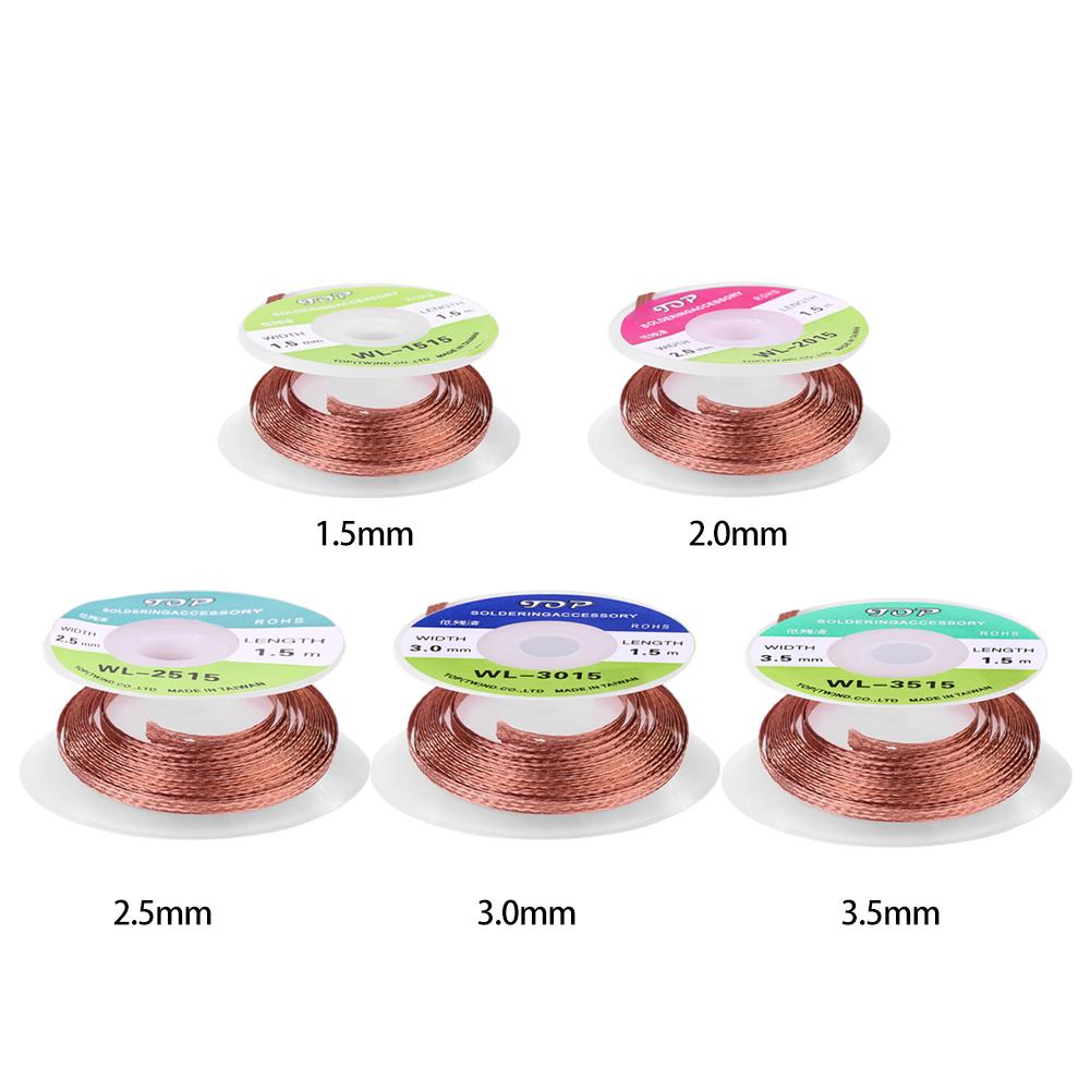 5pcs 1.5m Desoldering Braid Welding Solder Remover Wick Wire Lead Cord Flux, 3.5mm, 501 Original
5pcs 1.5m Desoldering Braid Welding Solder Remover Wick Wire Lead Cord Flux, 3.5mm, 501 Original