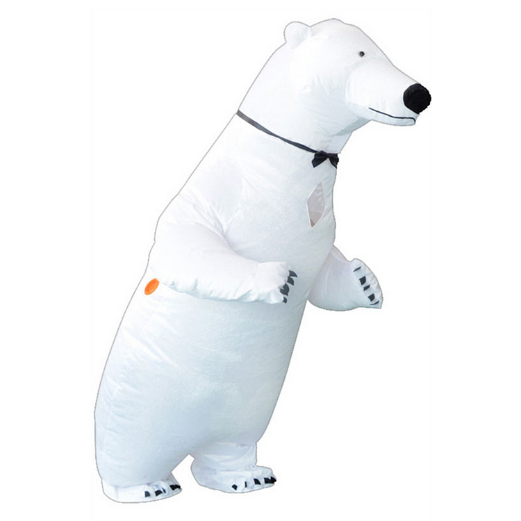 Adult White Animals Bear Inflatable Costume Funny Party Jumpsuit Cosplay Costume Halloween Carnival Suit