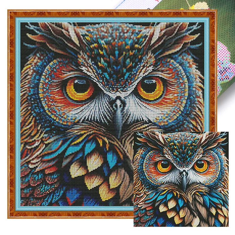 『Joy Sunday』Owl - 14CT Stamped Cross Stitch(41*41cm)