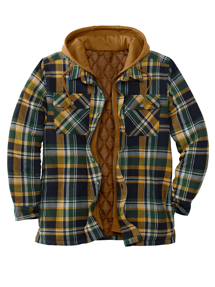 Men's Hooded Flannel Thick Shirt Jacket socialshop