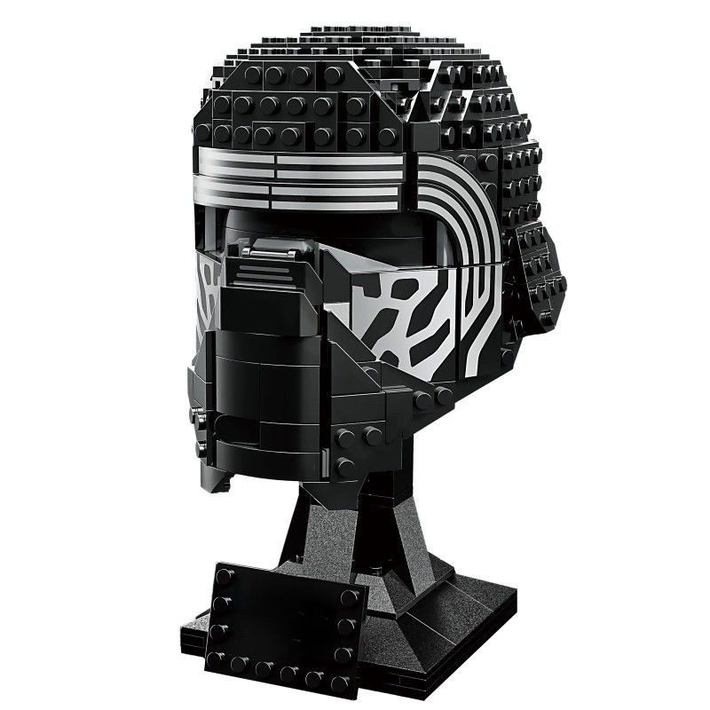 sci fi helmet building blocks villain style display model