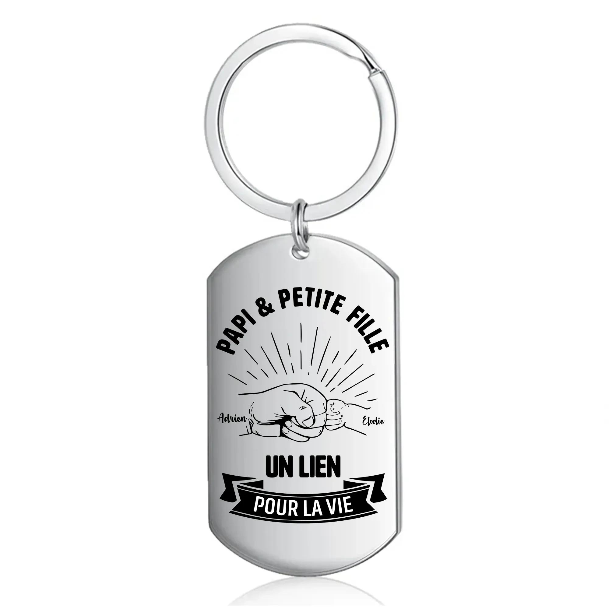 Porte-clés Personnalisé "Papa Exceptionnel" - Acier Inoxydable, Gravure, Cadeau Fête Des Pères, Naissance, Noël