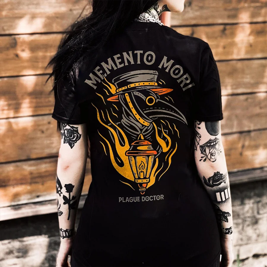 Memento Mori Plague Doctor Printed Women's T-shirt