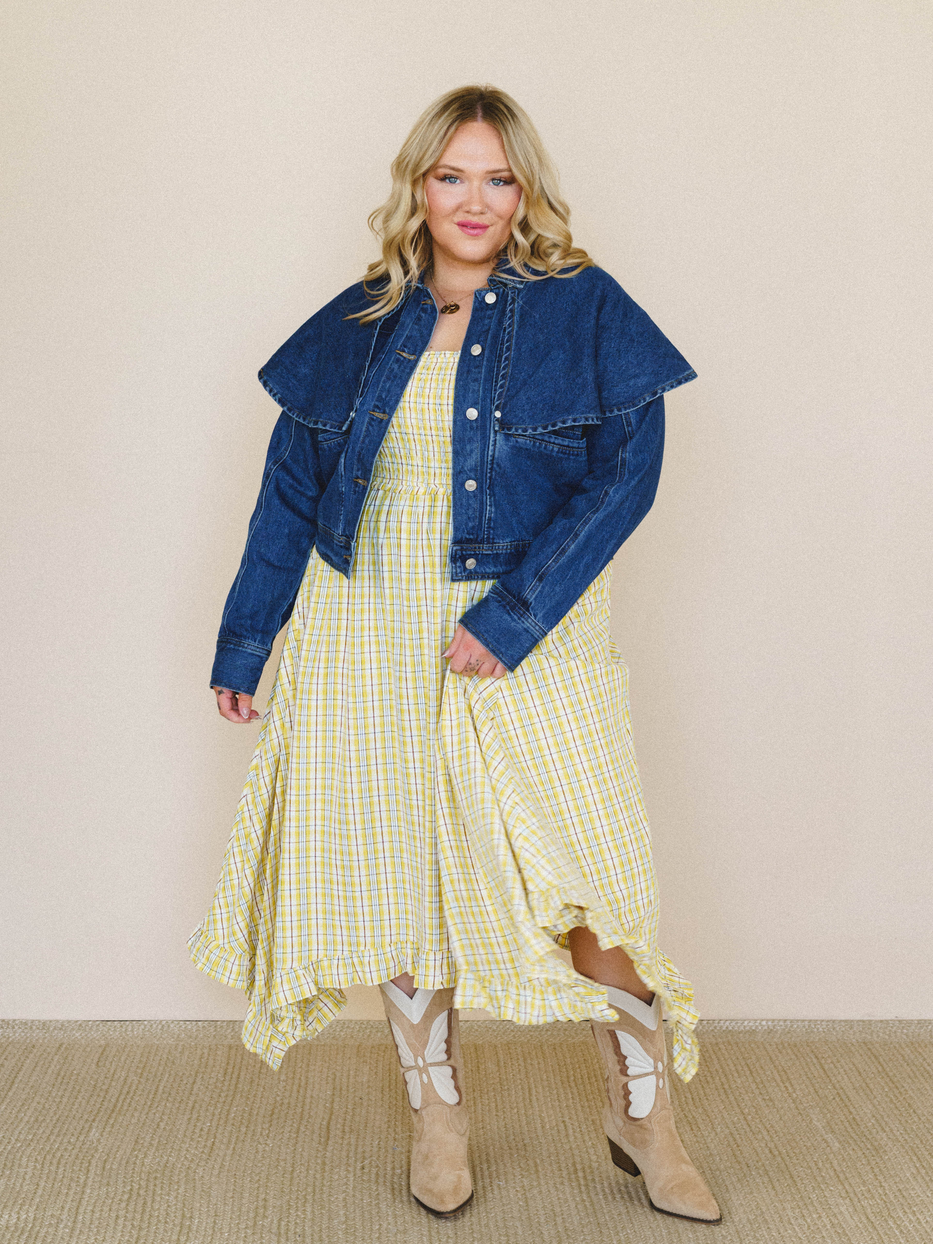 Heroine Harmony Removeable Cape Denim Jacket - Denim