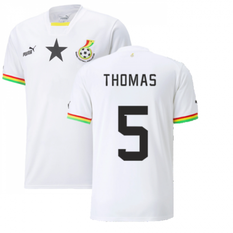 Ghana Thomas Partey 5 Home Shirt Kit World Cup 2022