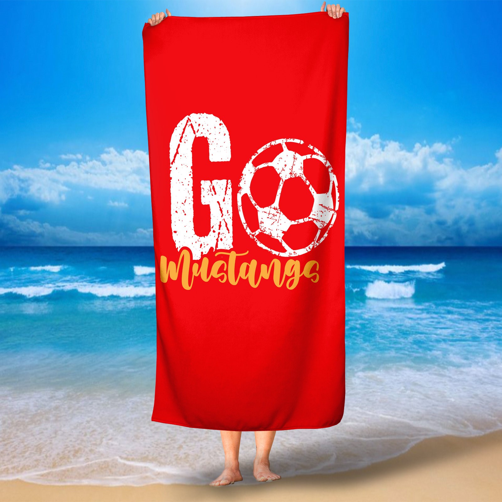 Custom Soccer Beach Towel,Soccer Team Color Beach Towel,Custom beach