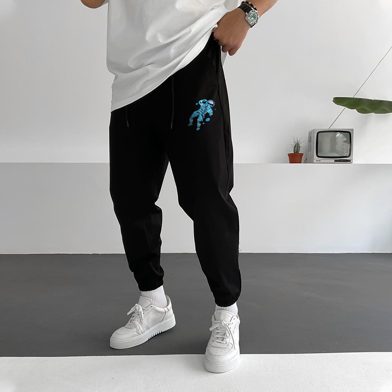 Men's Oakland Fleece Astronaut Print Sweatpants / TECHWEAR CLUB / Techwear