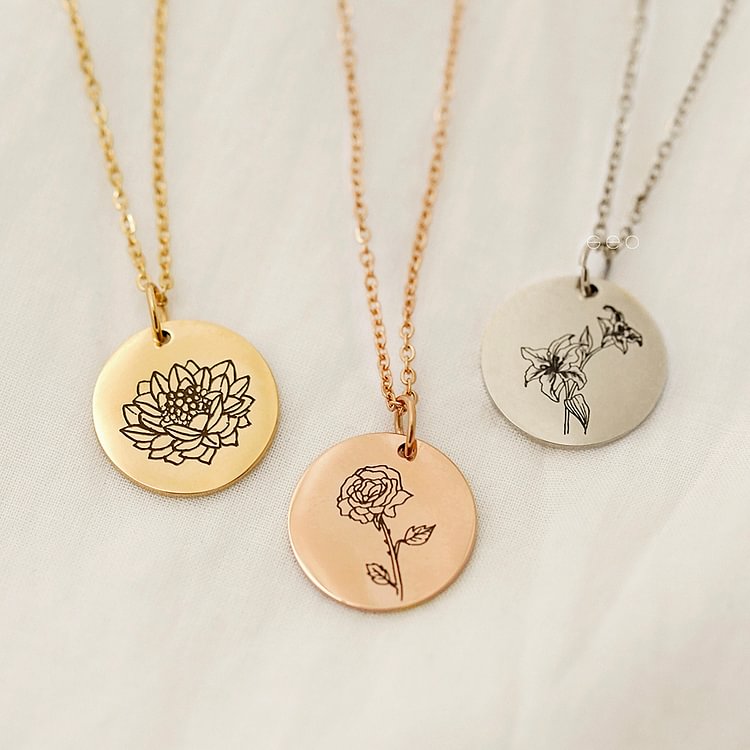 Personalized Birth Flower Necklace