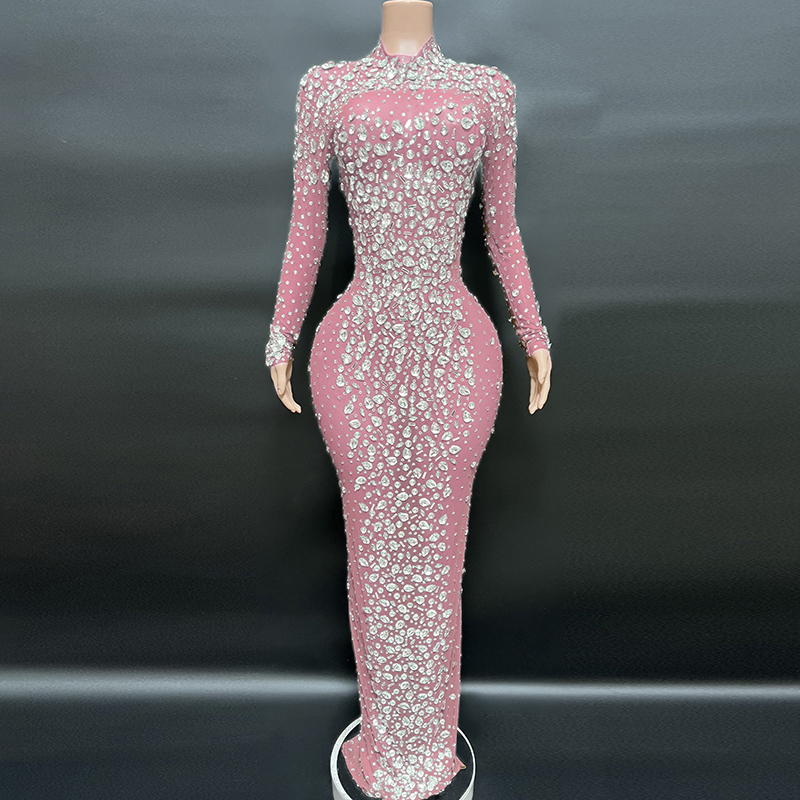 TAAFO Diamond Long Sleeve Prom Dress Mermaid Full Diamond Vestidos Para La Madre De La Novia