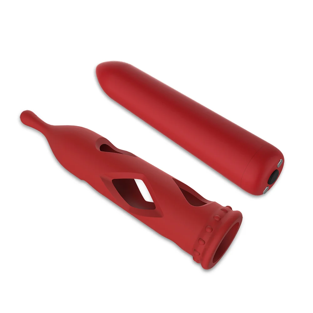 Bullet Vibrator with Cover Mini Lipstick Vibrator Nipple Clitoris Stimulator - Rose Toy