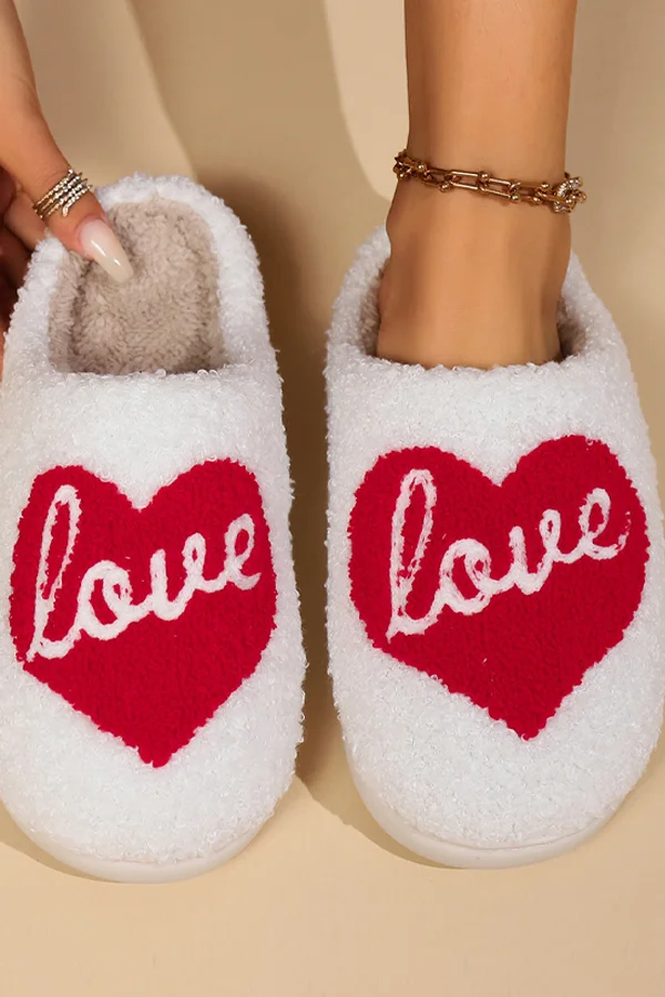 Valentine's Day Love Plush Slippers