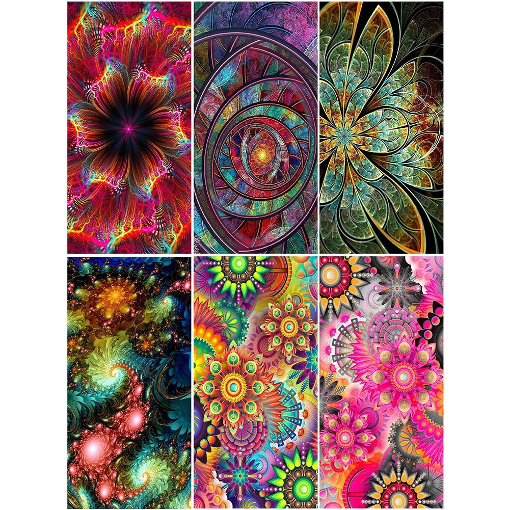 Colorful Psychedelic Flowers - 5D Diamond Painting