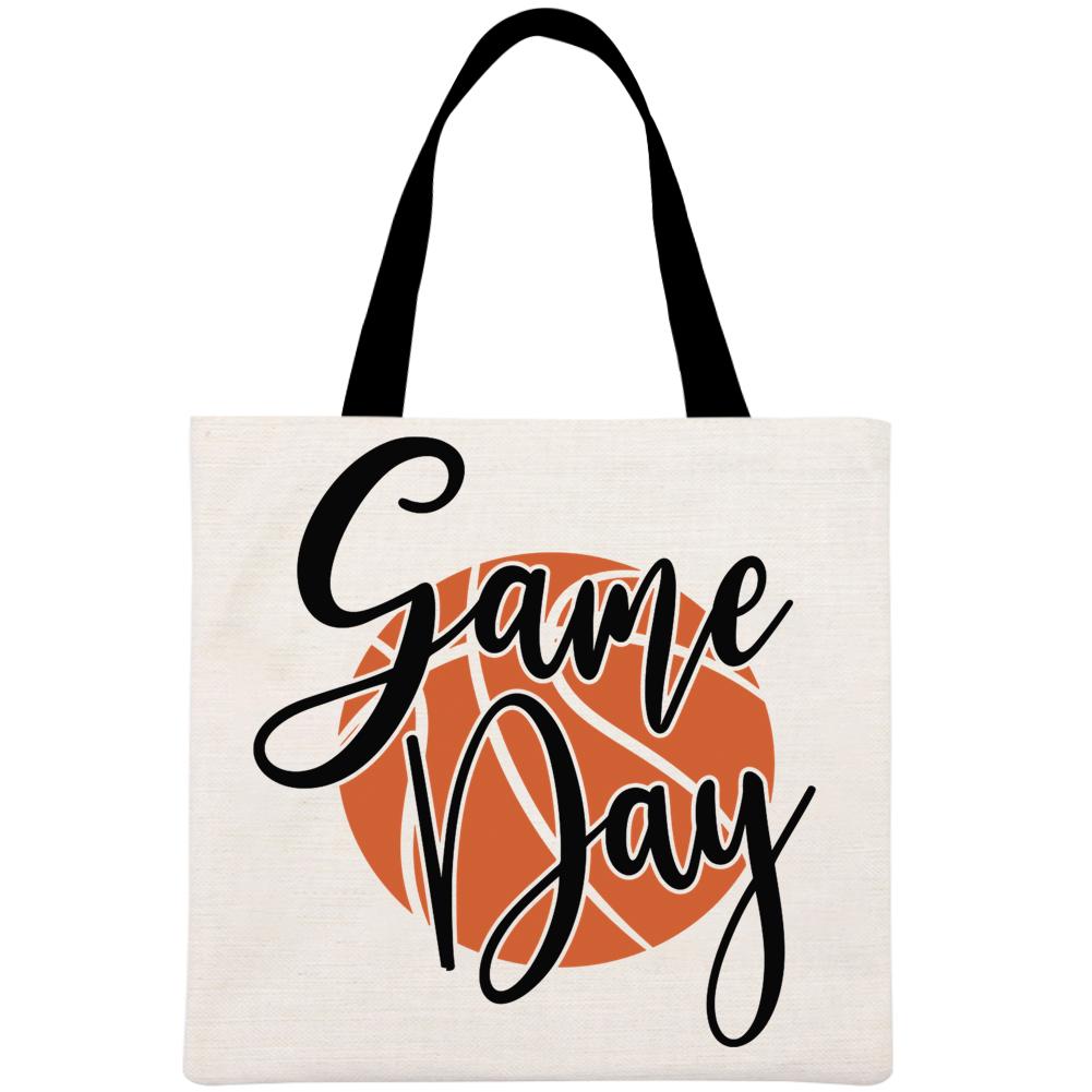 Game Day Basketball Printed Linen Bag-Guru-buzz