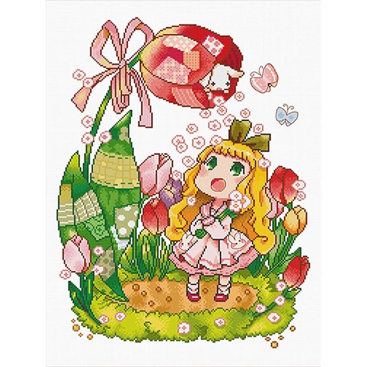 Spring Brand - Alice 11CT Stamped Cross Stitch （44-58Colors）