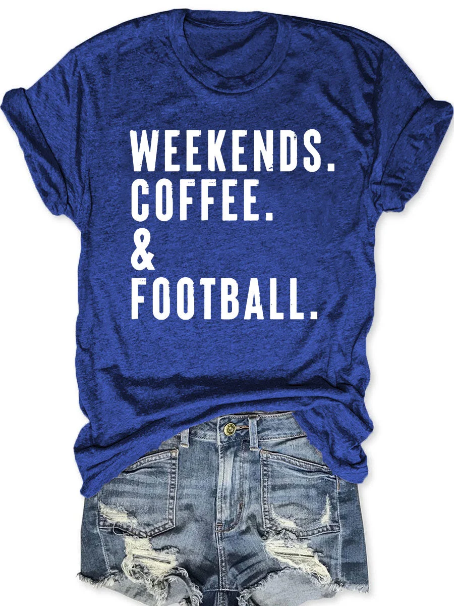 Weekends Coffee Football T-shirt