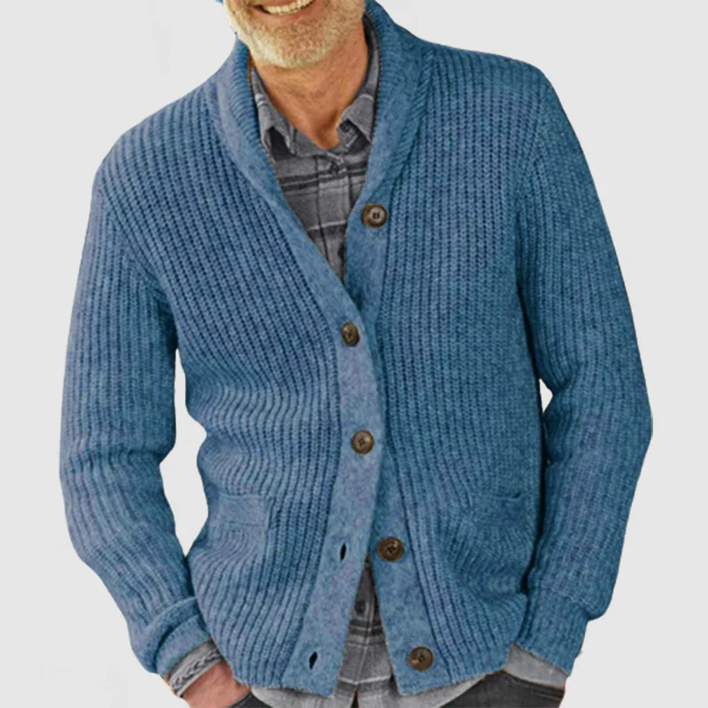 Men's Lapel Loose Pocket Sweater Cardigan