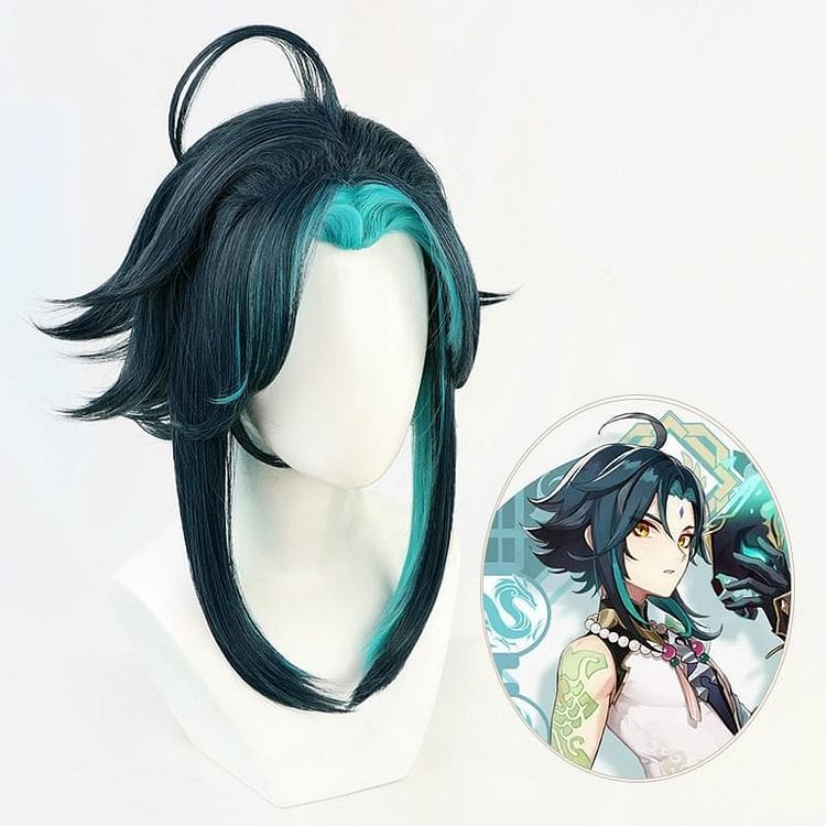 GI Game Xiao Cosplay Blue Short Wig SP15354