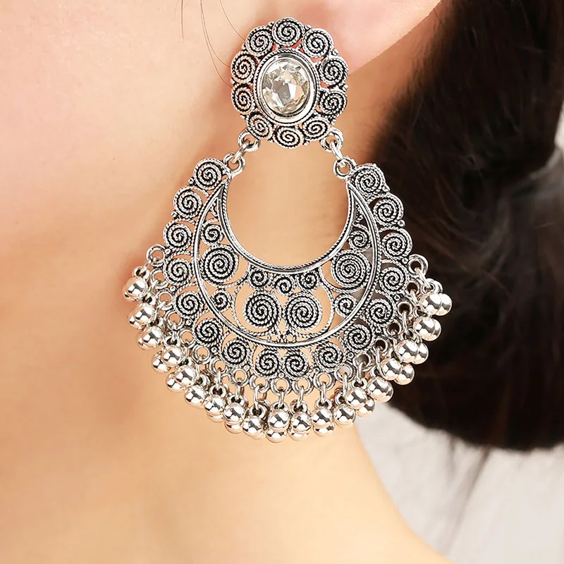 Vintage Flow Exaggerated Fringe Cutout Earrings