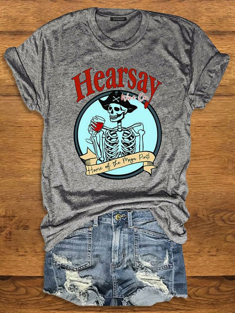 Women's Hearsay Home Of The Mega Pint Print T-Shirt socialshop