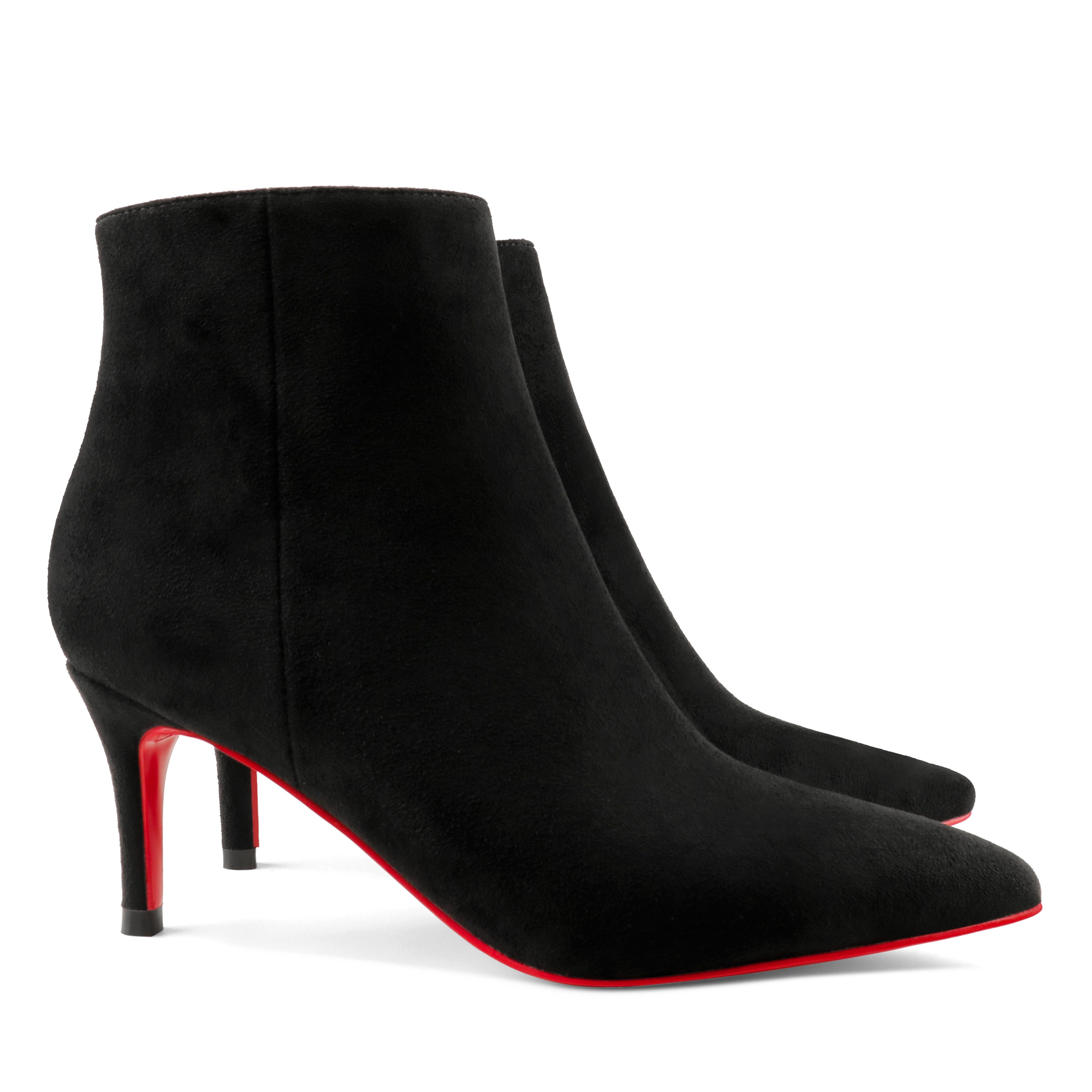 90mm Women's Ankle Boots Closed Pointed Toe Red Bottom Stilettos Booties