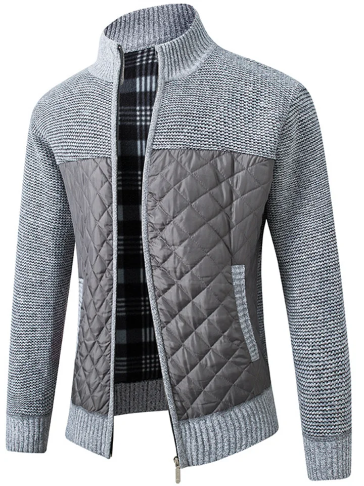 Autumn and Winter New Men's Knit Sweater Trend Outside The Wear Padded Thickened Cardigan Sweater Loose Type Jacket