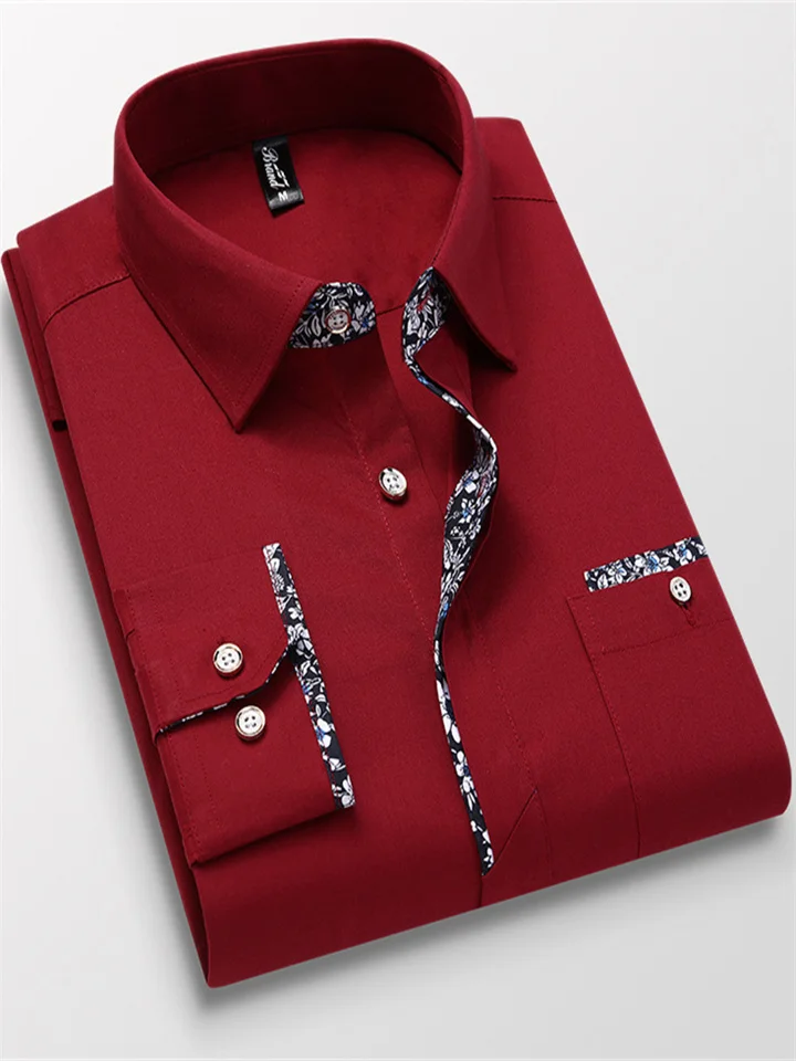 Autumn New Men's Solid Color Shirt Long-sleeved Trend New Men's Casual Shirt Korean Slim Cotton Shirt